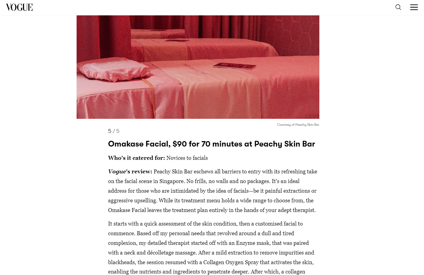 Vogue | Peach Skin Bar